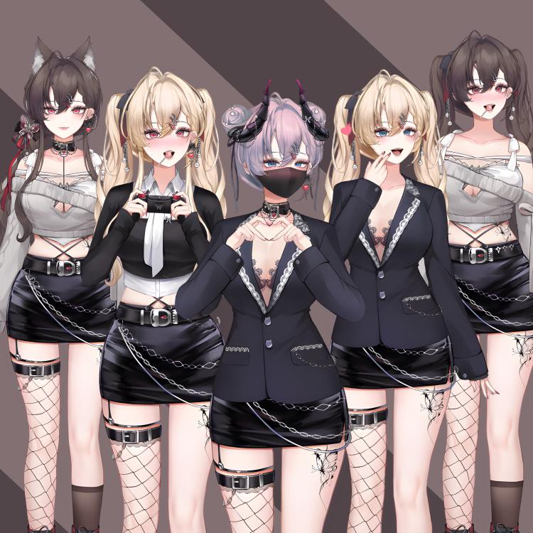 Idol – Live2D VTuber Model | 5 Outfit Combinations & Fully Rigged